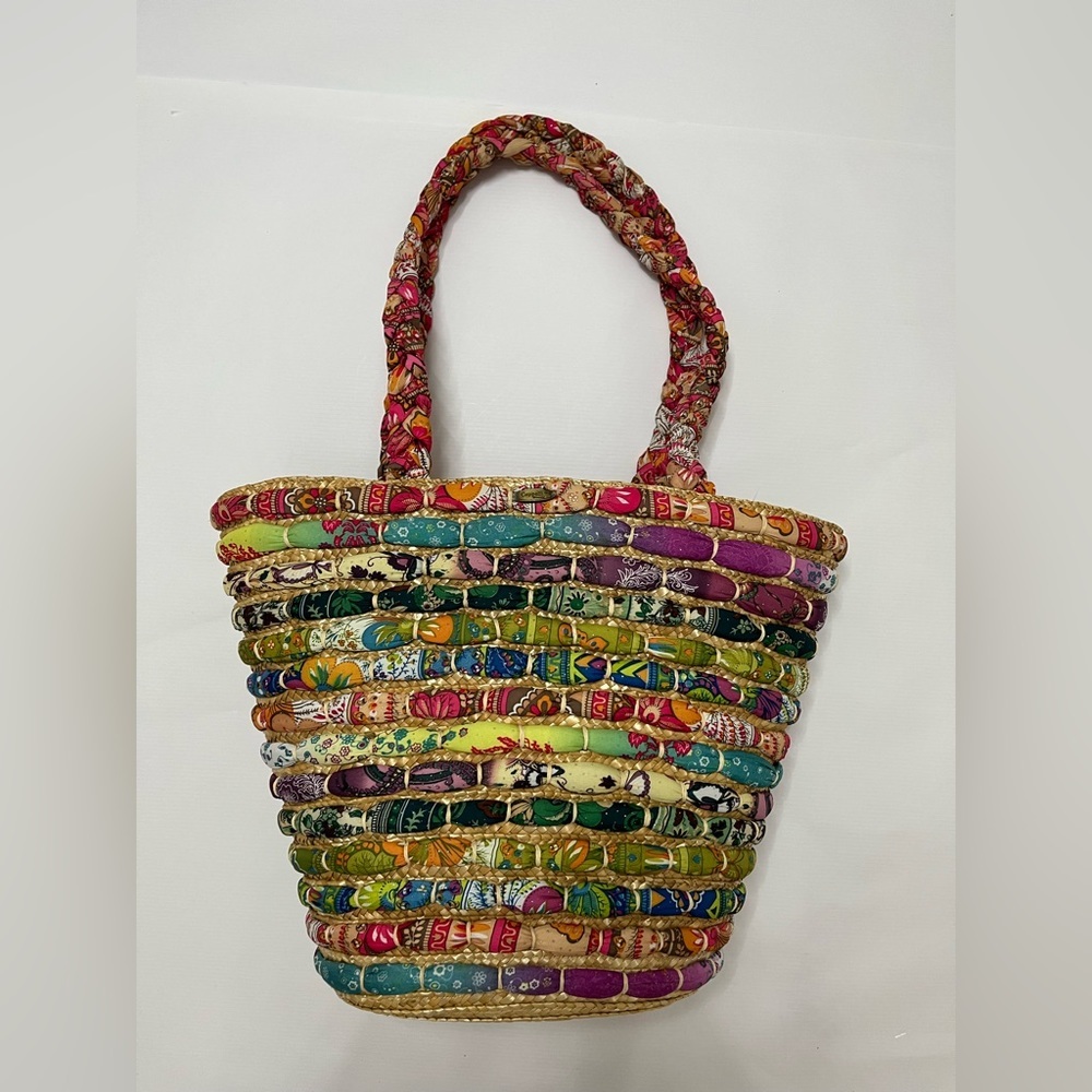 Cappelli Straworld - Large woven fabric bucket tote bag